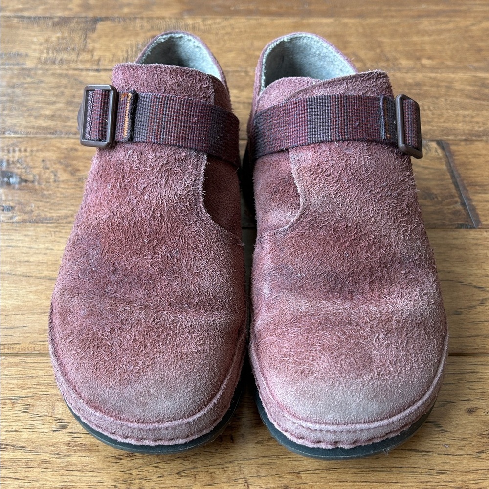 Chaco Women's Suede Slip-On Shoes in Burgundy - Picture 4 of 9
